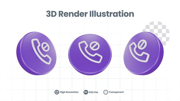 PSD icono de contacto bloqueado de ilustración 3d para promoción de redes sociales de aplicaciones móviles web