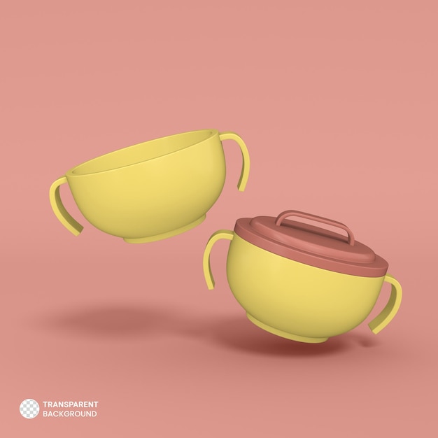 PSD icono de contenedor de alimentos para bebés aislado 3d render ilustración