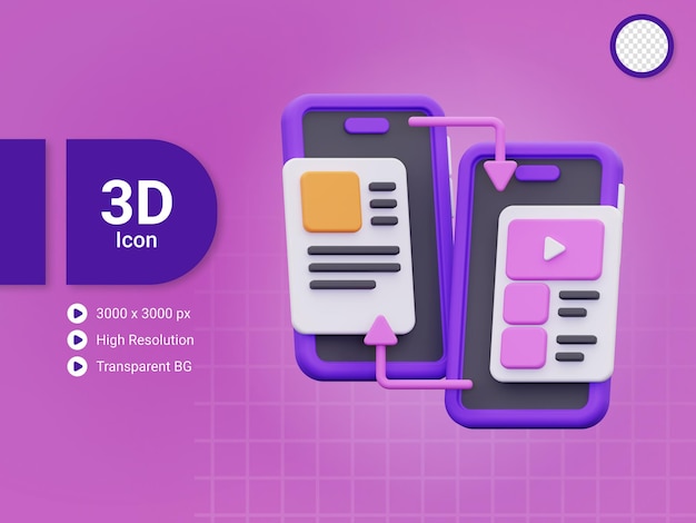icono de contenido compartido 3d