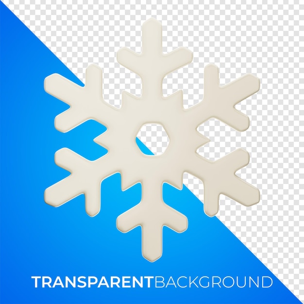 PSD icono de copos de nieve de clima premium representación 3d sobre fondo aislado png