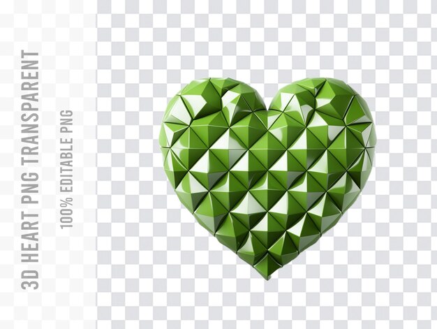 PSD el icono de corazón 3d de fondo transparente