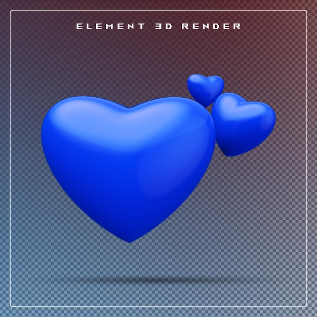 PSD icono de corazón en 3d