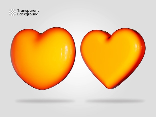 PSD icono de corazón aislado 3d render ilustración