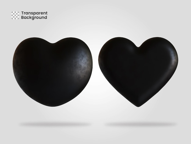 Icono de corazón aislado 3d render ilustración