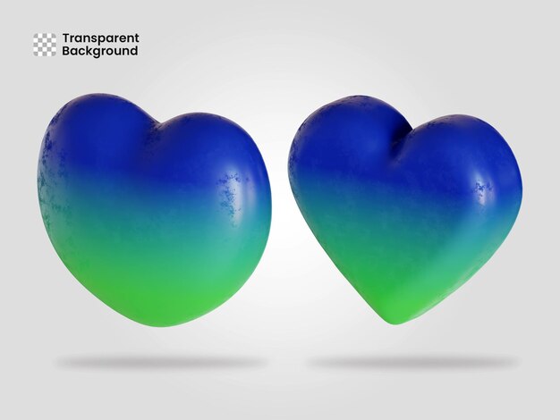 Icono de corazón aislado 3d render ilustración