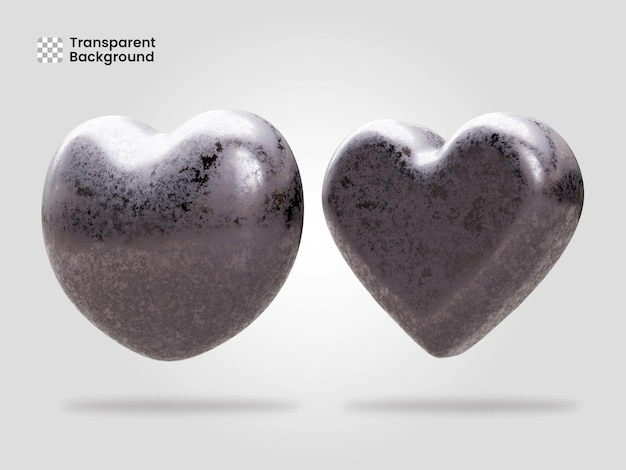 Icono de corazón aislado 3d render ilustración