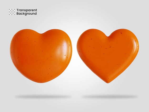Icono de corazón aislado 3d render ilustración