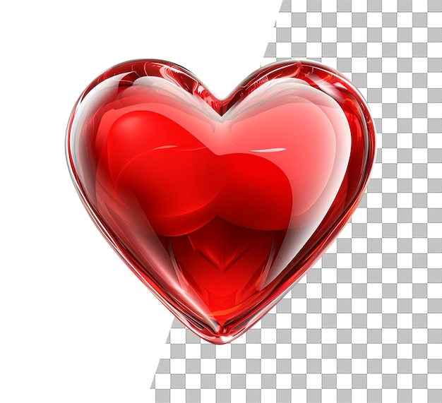 Icono del corazón del amor con fondo transparente