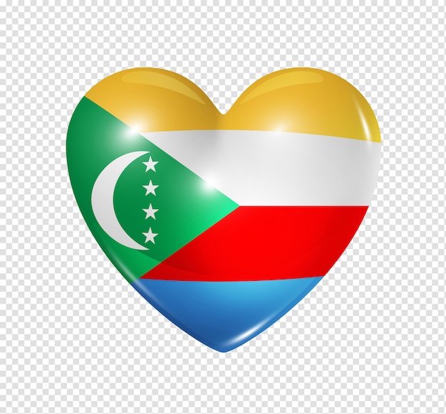 Icono del corazón con la bandera de las Comoras