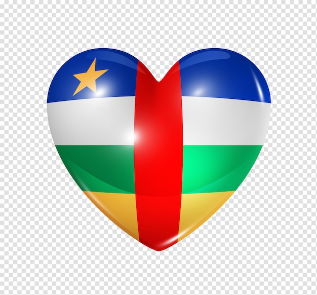 PSD icono del corazón con la bandera de la república centroafricana