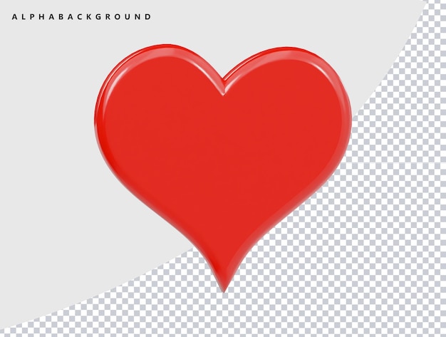 El icono del corazón es una ilustración de renderización 3D