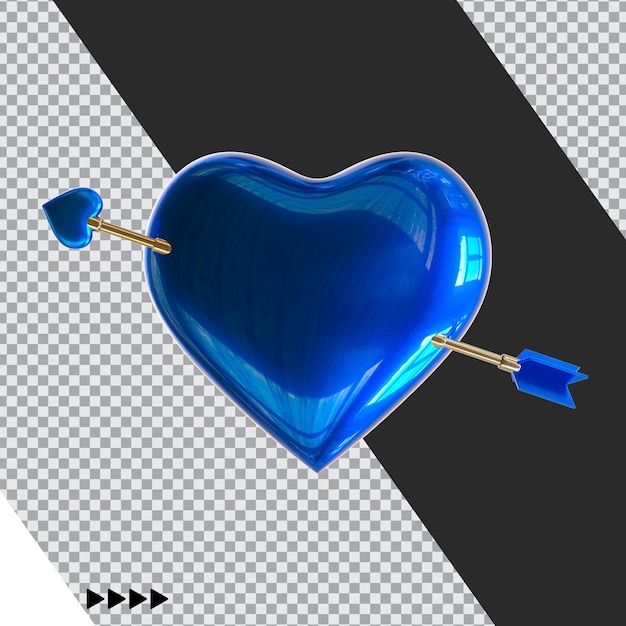 PSD icono de corazón de renderizado 3d aislado