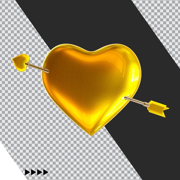 Icono de corazón de renderizado 3d aislado