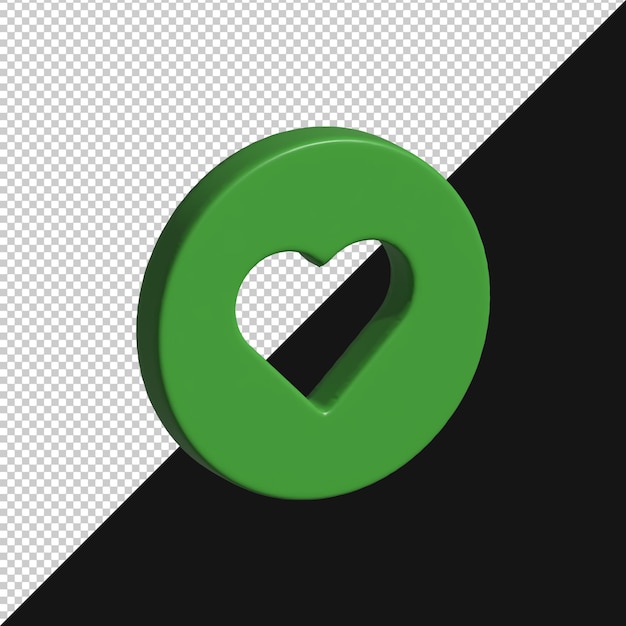 Icono de corazón verde en un círculo
