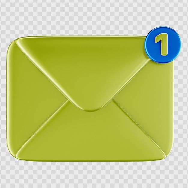 PSD icono de correo electrónico 3d