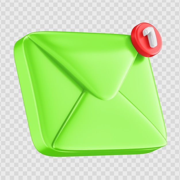 PSD icono de correo electrónico 3d