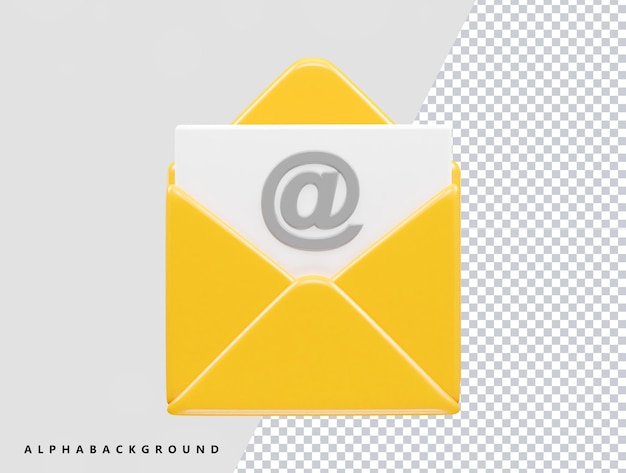 Icono de correo electrónico ilustración de elemento 3d