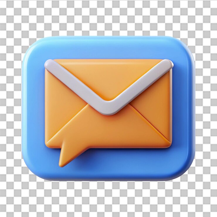PSD icono de correo de mensaje de chat 3d aislado en fondo transparente