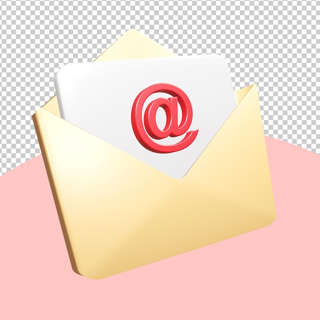 PSD icono de correo nuevo renderizado en 3d