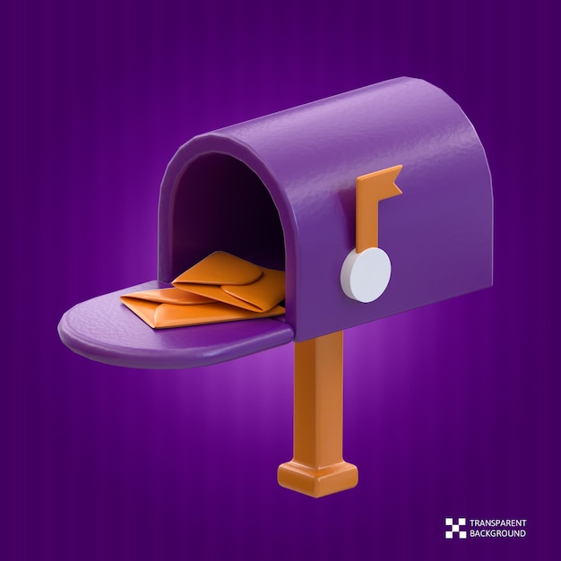 Icono de correo de representación 3d para marketing empresarial