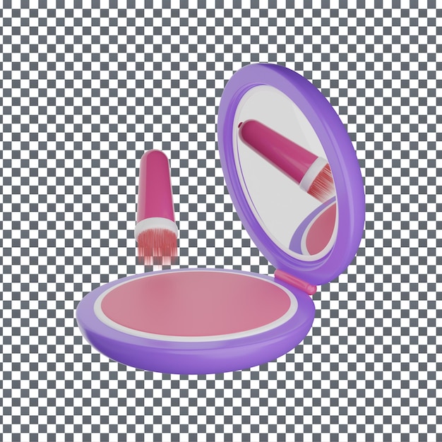 Icono cosmético PSD 3D en fondo aislado y transparente