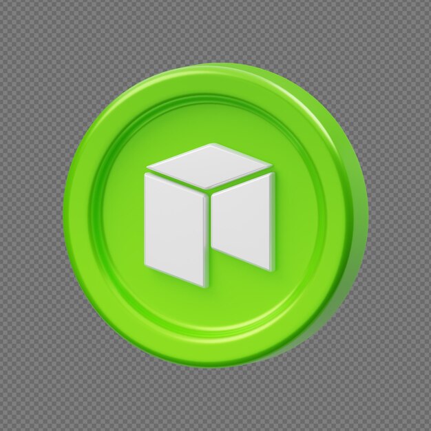 Icono de criptomoneda 3D con fondo transparente