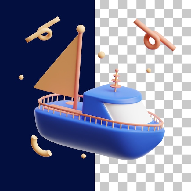 PSD icono de crucero 3d