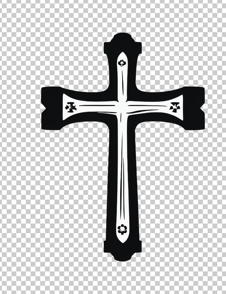 PSD el icono de la cruz de cristo en color negro