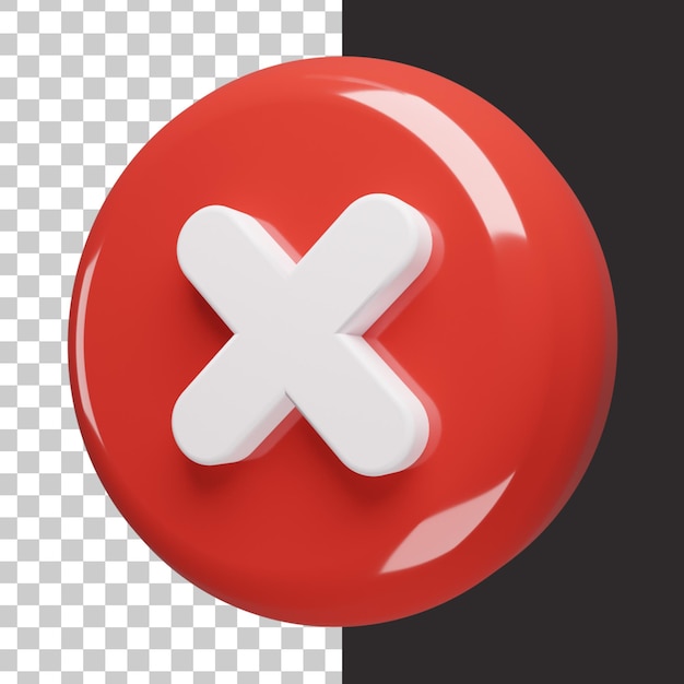 Icono de cruz realista 3d con efecto brillante en renderizado 3d