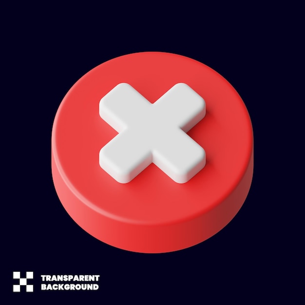 Icono de cruz en renderizado 3D minimalista