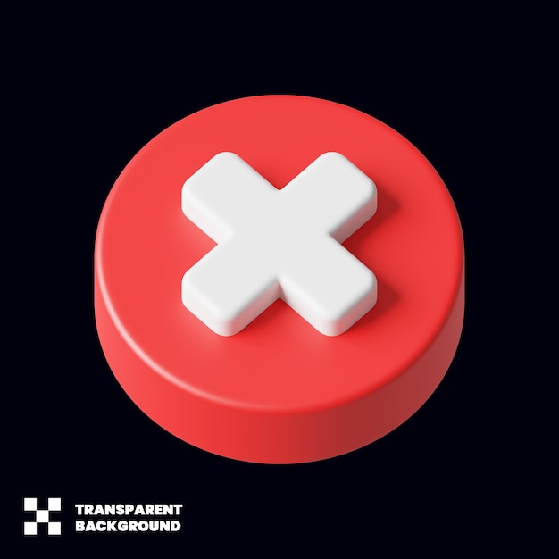 Icono de cruz en renderizado 3D minimalista
