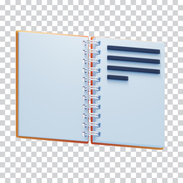 PSD icono de cuaderno escolar ilustración 3d