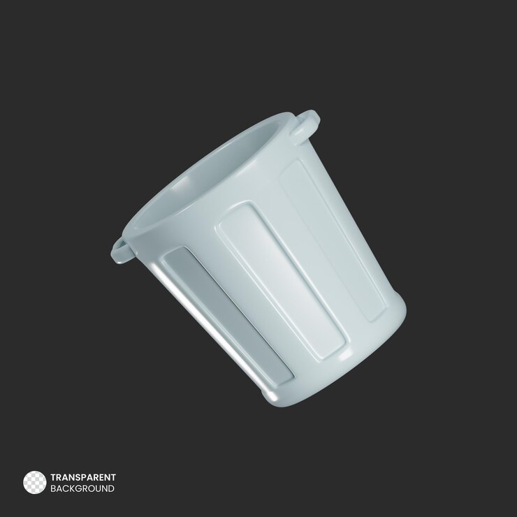 PSD icono de cubo de basura 3d aislado