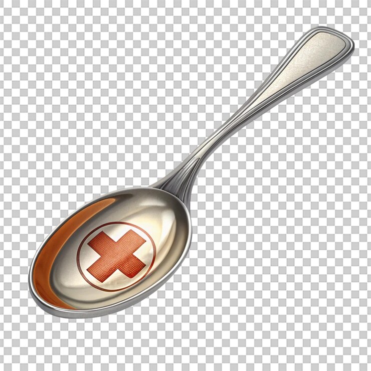 PSD icono de cuchara de medicina diseño renderizado en 3d aislado para uso sanitario y farmacéutico