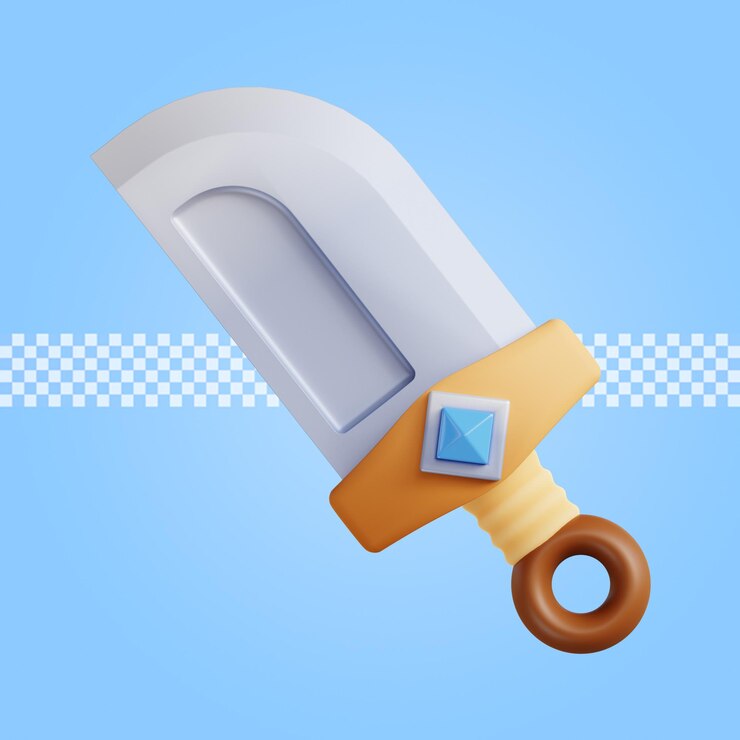 PSD icono de cuchillo 3d render aislado premium psd