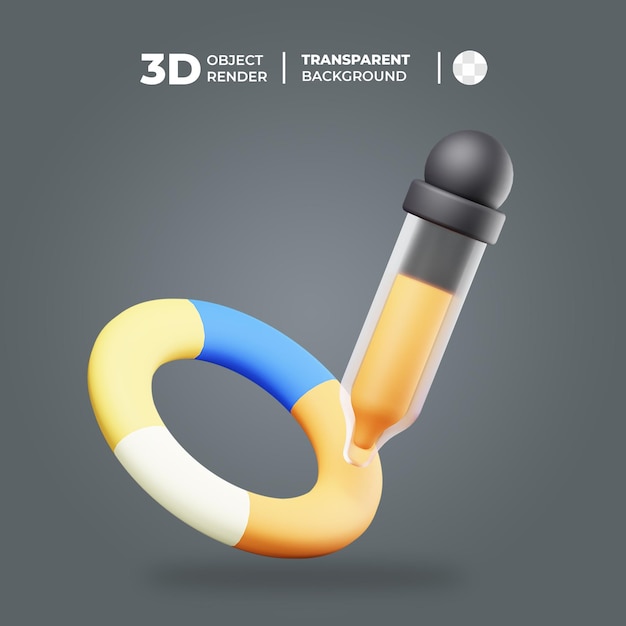 Icono de cuentagotas de color 3D