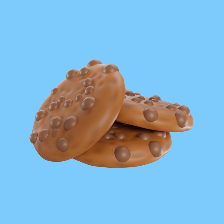 PSD icono de cumpleaños 3d con galletas