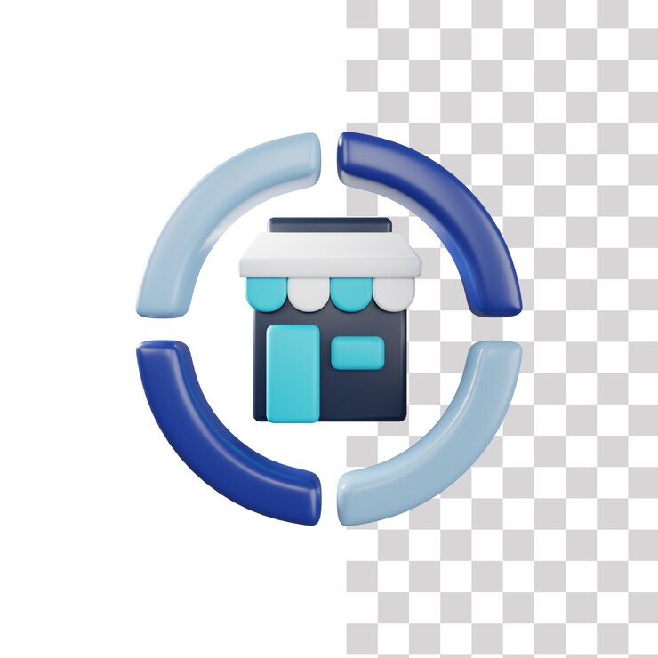 PSD icono de cuota de mercado en 3d