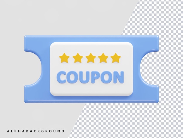 Icono de cupón de venta icono de vector elemento transparente de ilustración de renderizado 3d