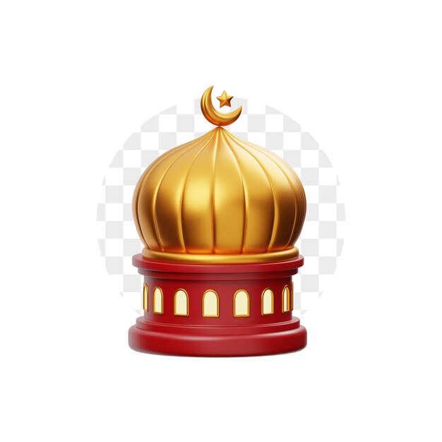 Icono de la cúpula de la mezquita en 3D