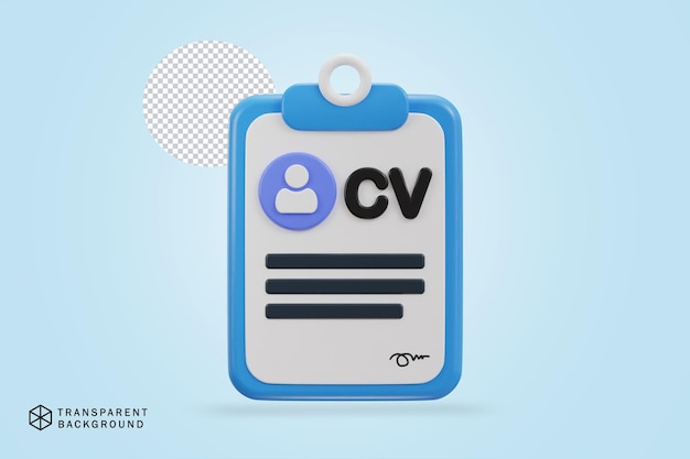 Icono de currículum 3d cv