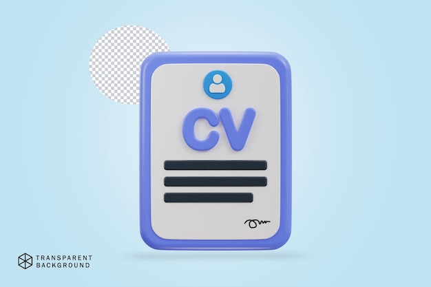 Icono de currículum 3d cv