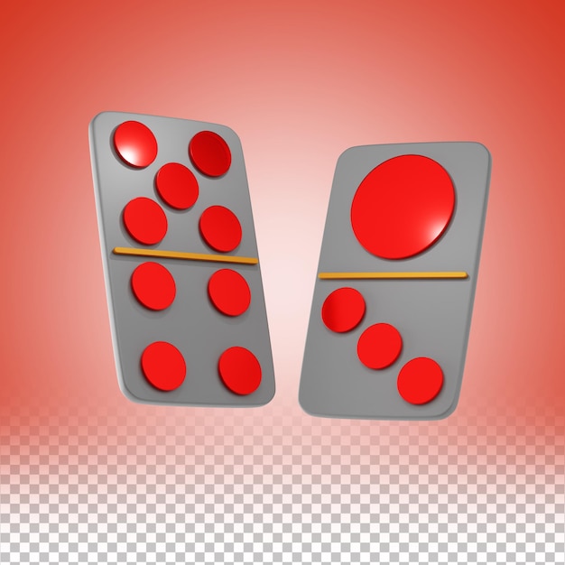 icono de los dados de dominó y ilustración 3D