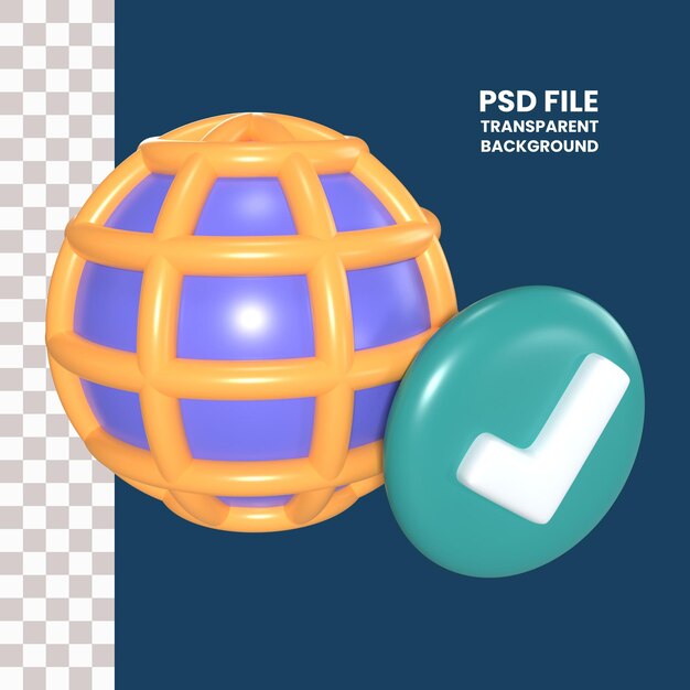 PSD Ícono de ilustração 3d conectado