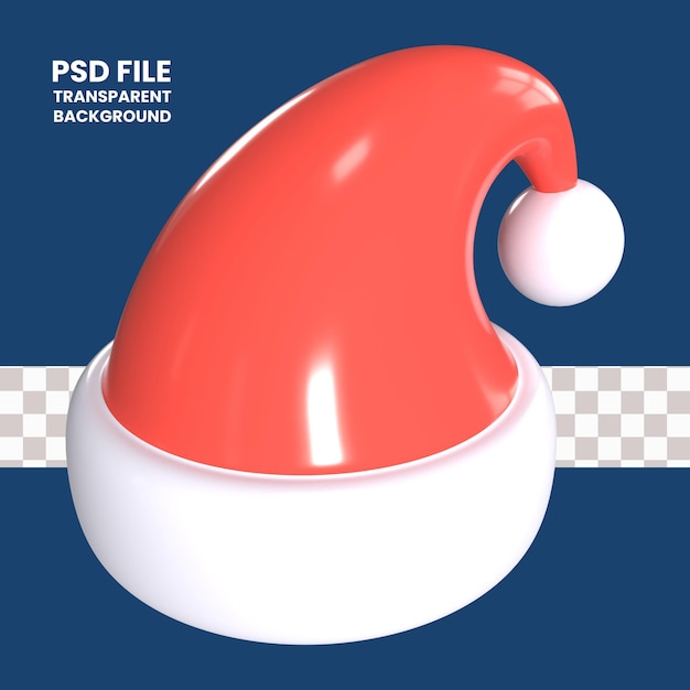 PSD Ícono de ilustração 3d de santa cap