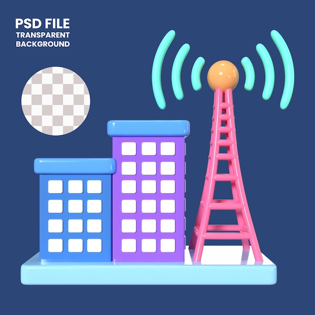 PSD Ícono de ilustração 3d do isp