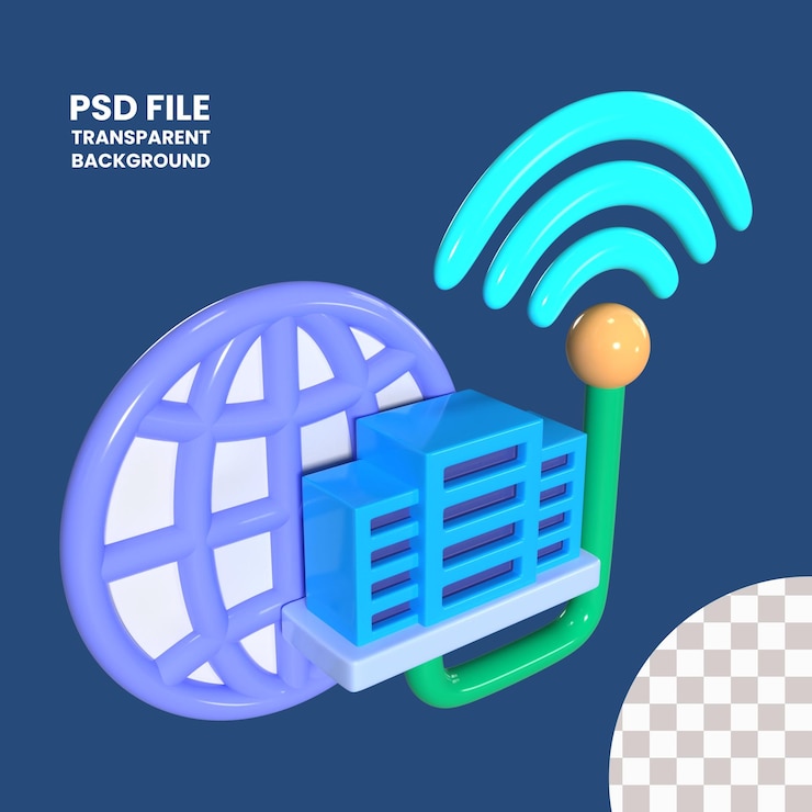 PSD ícono de ilustração 3d do isp