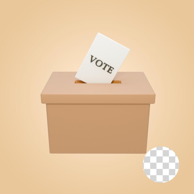 PSD Ícono de voto de eleição 3d