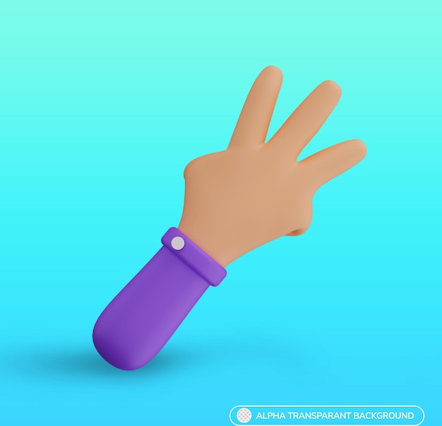 Icono de dedo ilustración de renderizado 3d