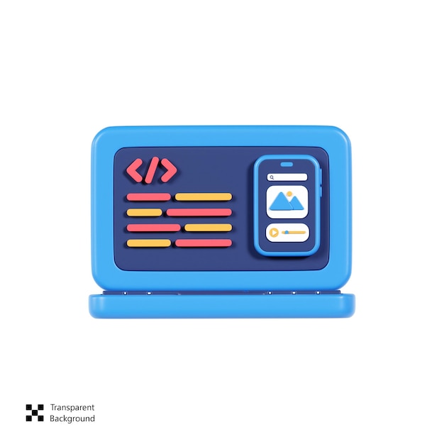 icono de desarrollador móvil 3D